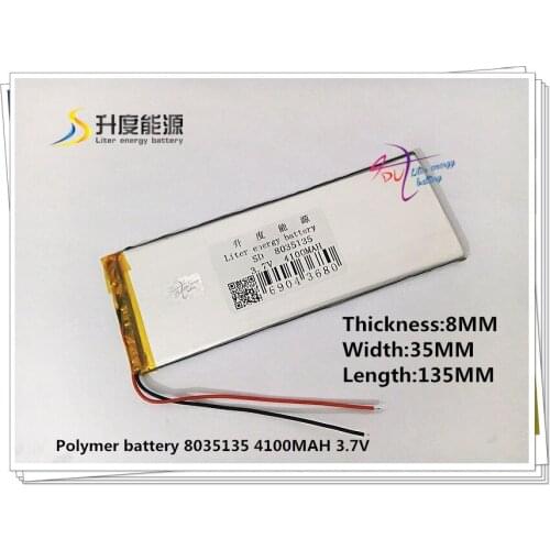 SD small capacity polymer li battery 8035135 4100mAh