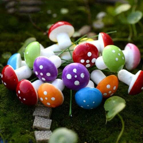 10 random color micro-landscape plants simulation foam mushroom pot landscaping small ornaments декор для сада и двора bonsai