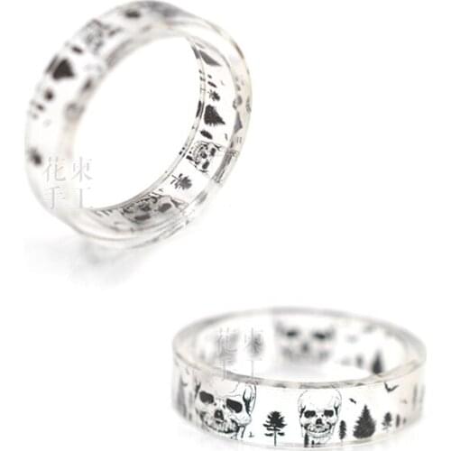 Fashion Skull Castle Rings Bague Aesthetic Gothic Anillo Bijoux Femme Anelli Ringen Cute Jewelry Punk Accessories Joyeria