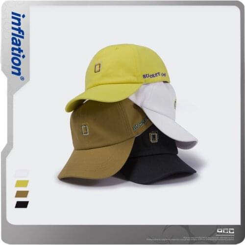 INFLATION Men Canvas бейсболка100%Cotton Pure Color Mens Baseball Cap Multi-Color Outdoor Couple Baseball Cap 234CI2020
