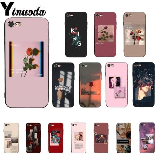 Yinuoda Great art prints blooming flowers Black TPU Soft Phone Case Cover for iPhone 11 pro XS MAX 8 7 6 6S Plus X 5 5S SE XR