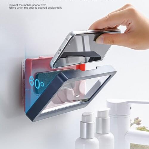 Wall-mounted storage box mobile phone storage storage box bathroom kitchen free punch storage box mobile phone holder