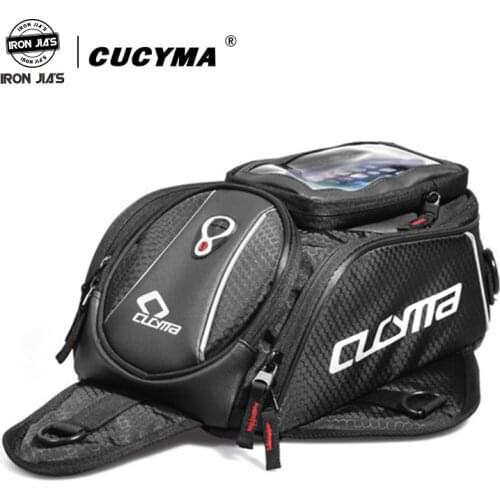 New Magnetic Motorcycle Tank Bag Waterproof Black Oil Fuel Tank Bag Motorbike Saddle Bag Single Shoulder Bag Motorcycle Backpack