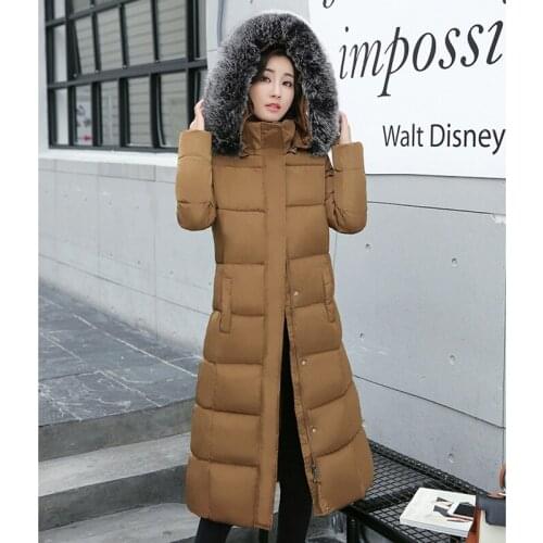 2017 NEW WOMEN WINTER JACKET MEDIUM LENGTH FUR COLLAR HOODED COAT THICKEN WARM FEMALE PARKAS COTTON PADDED HOT SALE ZL475