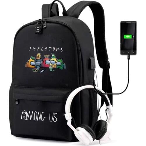 New Among Us Game Backpack Bags Men Women Teenage Boys Girls School Bags Anime Cartoon Backpacks Print Bags