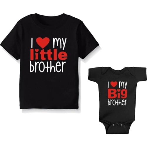 Matching Shirts Sibling Shirts I Love My Big Brother Little Brother Cute Printing Matching Family T Shirts Baby Shower Gifts