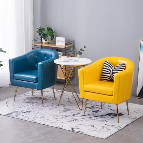 Single Nordic sofa Simple lazy bedroom small apartment light luxury net red fabric balcony sofa chair