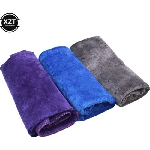 Car Wash Microfiber Towel Car Cleaning Drying Cloth Hemming Car Care Cloth Detailing Car Wash Blue Purple Gray Towel 30x70CM