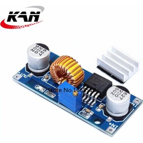 1PCS 5A XL4015 DC-DC 4-38V to 1.25-36V 24V 12V 9V 5V Step Down Adjustable Power Supply Module LED Lithium Charger With Heat Sink