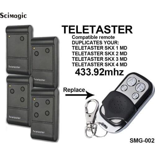 TELETASTAR SKX1MD/SKX3MD/SKX2MD/SKX4MD garage door remote control 433.92MHz fixed code transmitter replicator