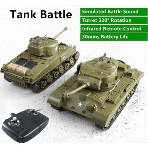 RC Battle Tank Toy 2.4G 30mins Battery Life Simulation Sound Effect Infrared Remote Control Battle Electric Remote Control Tank