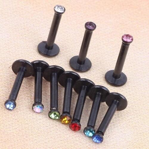 Wholesale Lots Body Piercing Tongue Belly Lip Eyebrow Nose Barbell Rings Black Internally Tragus Earring Stud
