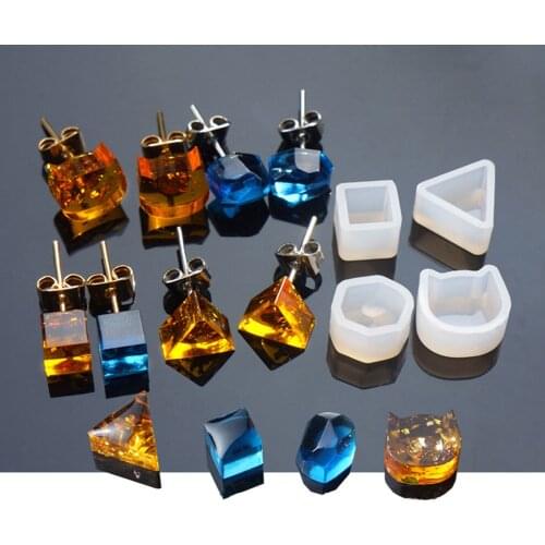 DIY Stud Earrings Silicone Mold for UV Resin Cute Handmade Jewelry Accessories