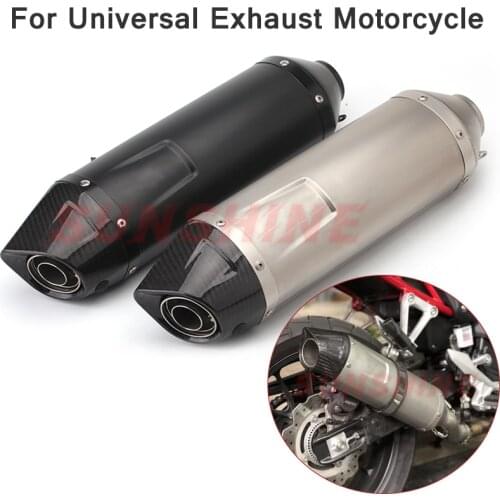 Universal Exhaust Motorcross Escape Moto Pipe Modified Motorcycle Muffler Tube Carbon Fiber For KTM RC390 AK550 Z650 NC700 ZX10R