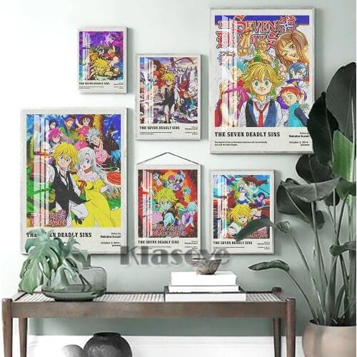The Seven Deadly Sins Japanese Anime Cartoon Wall Art Poster Prints Picture Otaku Bedroom Living Room Home Decor Fans Collection