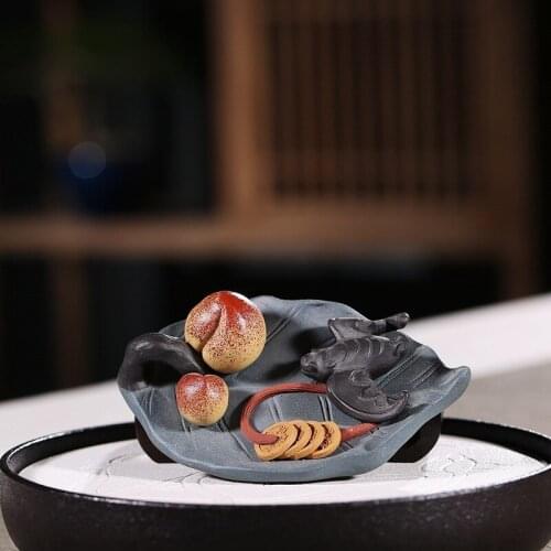 Yixing purple sand tea home furnishing articles undressed ore quality happiness as immense as the Eastern Sea sculpture