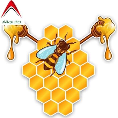 Aliauto Funny Car Sticker Bees Eat Honey Decal Accessories PVC for Volkswagen Polo Ford BMW Audi.16CM*14CM