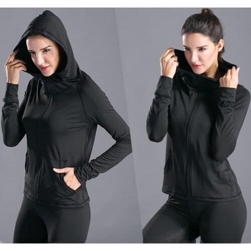 Women Sport Jacket Fitness Ladies Womens Gym Clothing Jogging Women Hooded Sweatshirt Jacket Fitness Hoodie Rashgard Workout