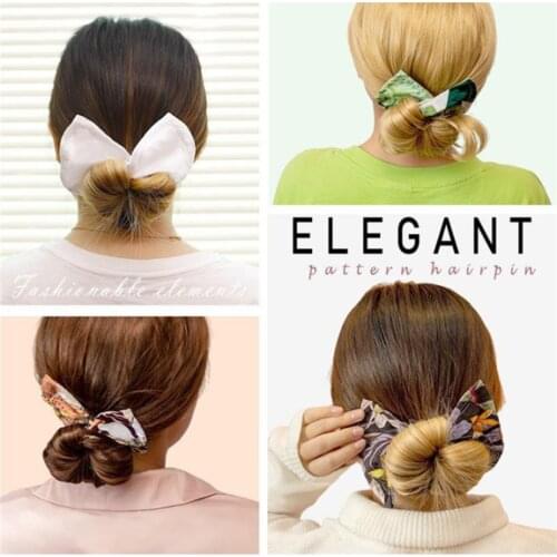 Women Deft Bun Classy Multicolor Cloth Hairstyle Summer Knotted Clip hair bands Salon Fashion Hair Bands Hairpin Braider Make