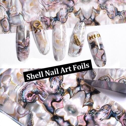 1 Roll Shell Design Nail Art Foils Gradient Effect DIY Nail Transfer Foil Paper Craft 4cmX100cm DIY Nail Decoration Tools