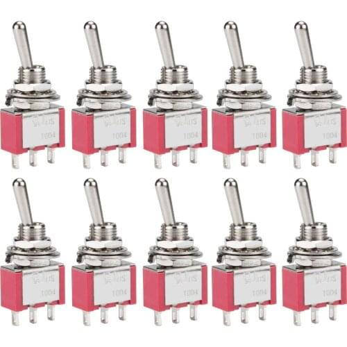 10Pcs AC 250V/1.5A 120V/3A ON/ON 2 Position 3 Pin SPDT Mini Micro Toggle Switch