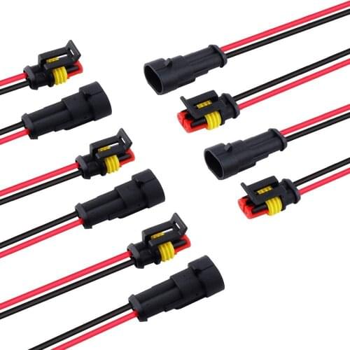 2 Wire Connector,10 Kit Electric Connector 18 AWG Waterproof Electrical Connectors 1.0mm Wire Harness 1.5mm Series Terminal