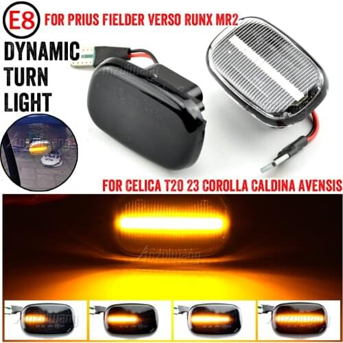 2PC Led Dynamic Side Marker Turn Signal Light For Toyota Corolla E10 11 12 Celica T20 T23 Carina T19 MR 2 W20 30 Starlet EP90 91