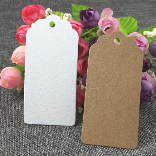 200pcs/lot 8x4cm Blank Gift Tags Label Embellishments Wedding Favors
