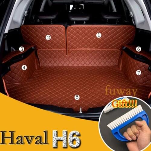 Custom Full trunk 3D mats leather pad for HAVAL H6 all weather tray carpet cargo car-styling car stickers car accessories
