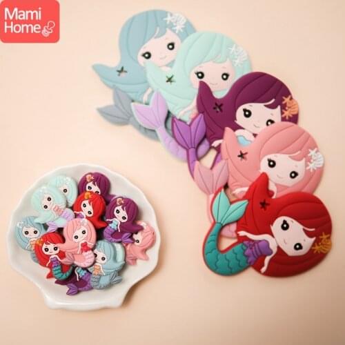 5PC Silicone Ocean Mermaid Teether Baby Care Products Free BPA Marine Animal Mermaid Teether DIY Toy Accessories Food Grade Bead
