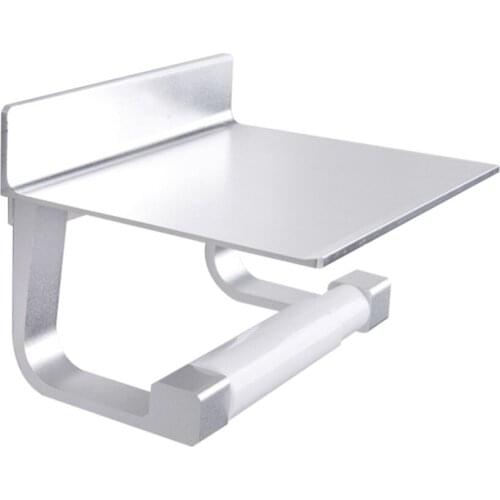 Aluminum Paper portable toilet paper holders Hotel Toilet Creative Roll Holder Bathroom Shelf Simple Punch-free