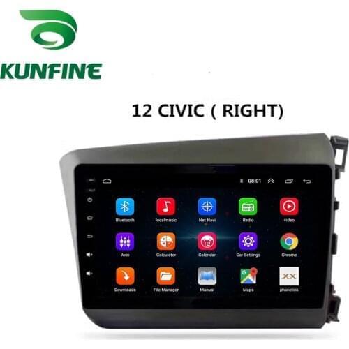 Octa Core 1024*600 Android 10.0 Car DVD GPS Navigation Player Deckless Car Stereo for Honda Civic 2012-2015 Radio Headunit Wifi