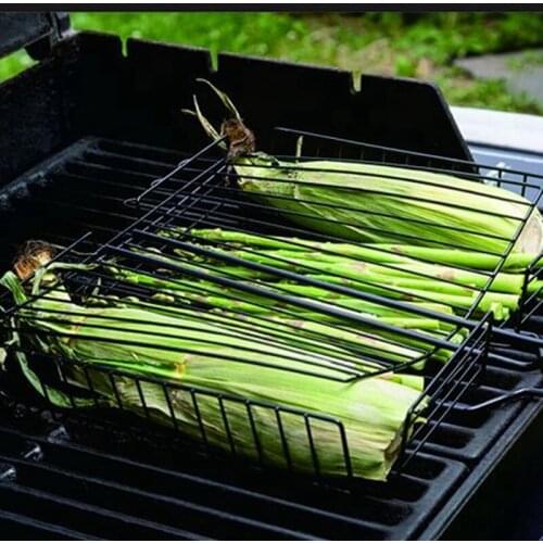 Non-Stick Grill Basket with Lid Metal Barbecue Basket with Foldable Removeable BBQ Accessories for Fish Kabob