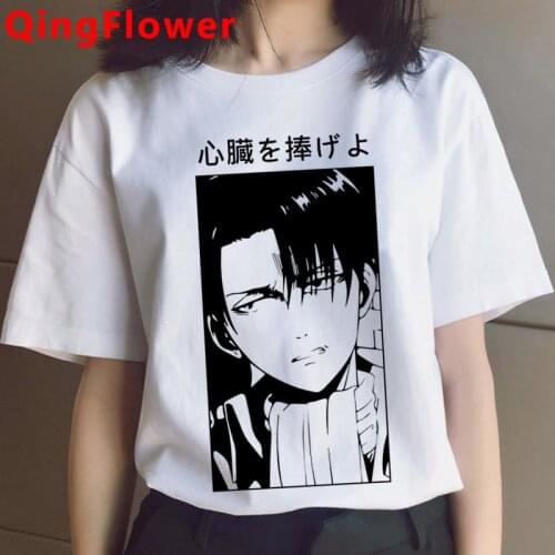 Attack on Titan Shingeki No Kyojin Titans Attack top tees female kawaii plus size couple casual summer top harajuku streetwear