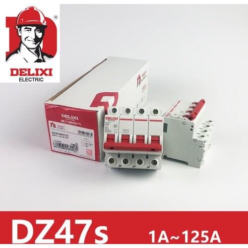 Circuit Breaker 1A 3A 6A 10A 16A 20A 25A 32A 40A 63A 100A 125A 4P RCBO RCD DZ47s DELIXI Mini Air Breaker