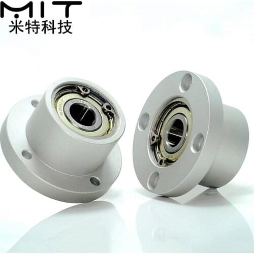 1pcs Flange Round Bearings with Housing Aluminum Flange type Double Bearing Seat Assembly with buckle type diameter 6mm-50mm