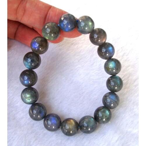 Free Shipping Natural Labradorite Round 11.5mm Beads Bracelet Women Man Jewelry Accessories Weddings Parties Birthday Gift