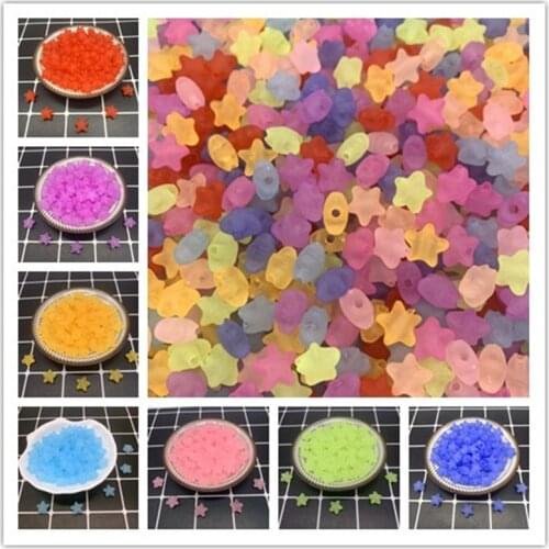 30pcs 12x6mm Five-pointed Star Bead Charms Acrylic Beads Loose Matte Spacer Beads for Jewelry Makeing DIY Clothing Accessories