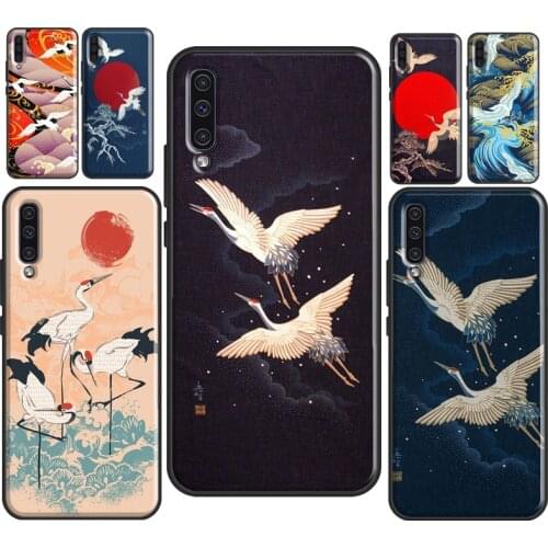 Japanese Cranes Art Phone Case For Samsung A12 A32 A52 A72 A20e A21S A11 A31 A41 A51 A71 A10 A40 A50 A70 Coque