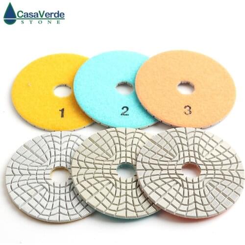 DC-TW3PP02 D100mm flexible wet 3 step pads for polishing stone