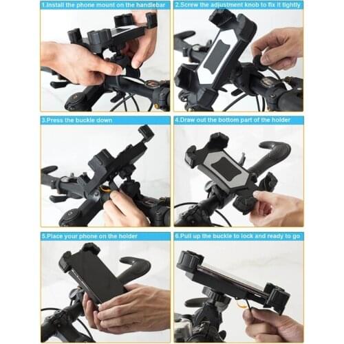Bike Motorcycle Handlebar Mount Holder Mobile Phone Stand Holder Stable Bracket