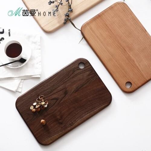 Home cake INMAN brief rectangle solid wood chopping block black walnut cutting board kitchen utensils