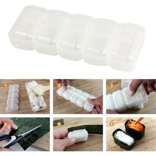 Japan Nigiri Sushi Mold Rice Ball 5 Rolls Maker Non Stick Press Bento Tool M56