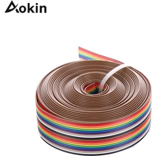 5M/3M 1.27mm 20Pin DuPont Cable Rainbow Flat Line Support Wire Soldered Cable Connector Wire 20 pin colorful For Arduino Diy Kit