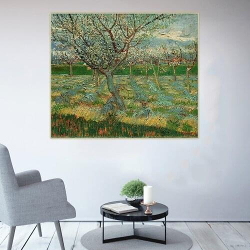 Citon Van Gogh《Apricot Trees in Blossom》Canvas Art Oil Painting Artwork Poster Picture Wall Decor Home Living room Decoration