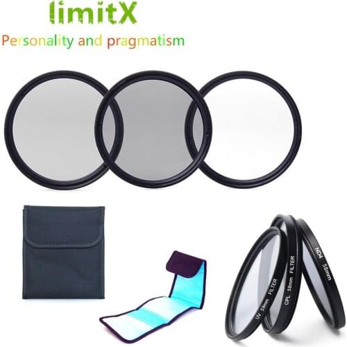 LimitX Accessories Bundle 52mm UV CPL ND4 Filter & 3 Pack Filter Case for Kodak PIXPRO AZ521 AZ525 AZ651 Digital Camera