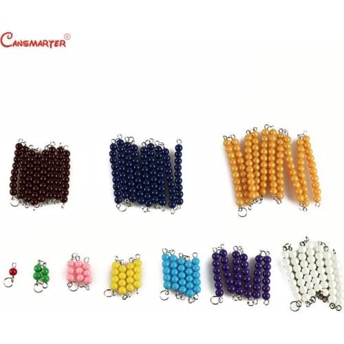 Short Bead Chain Montessori Materials Math Toys Kids 3-6 Year Number Practice Teaching Toy Preschool Color Bead Chains MA118-NX3