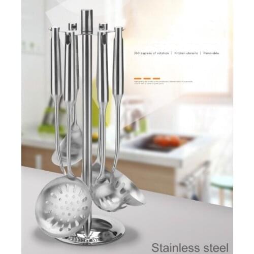 Stainless steel kitchen rack for storage of asphalt water rotating spatula and spoon hanger