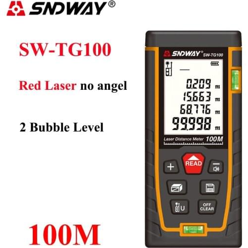 SNDWAY 40M-120M Laser Distance Meter Laser Rangefinder Trena Laser Meter Bubble Level Range Finder Measure Tool Tape Tester