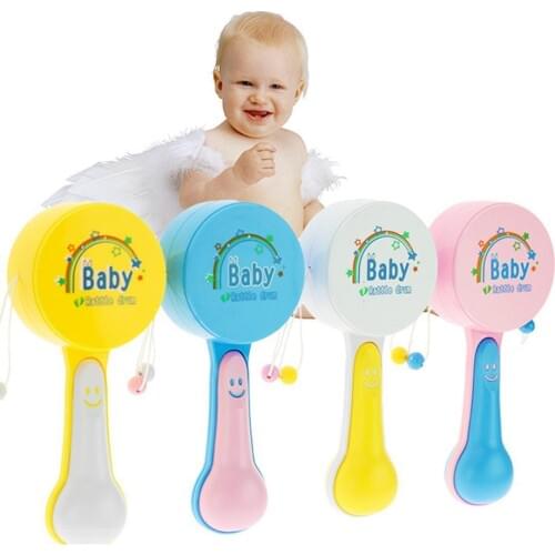 Lovely Baby Handheld Musical Rattle Drum Shaker Instrument Early Educational Toy